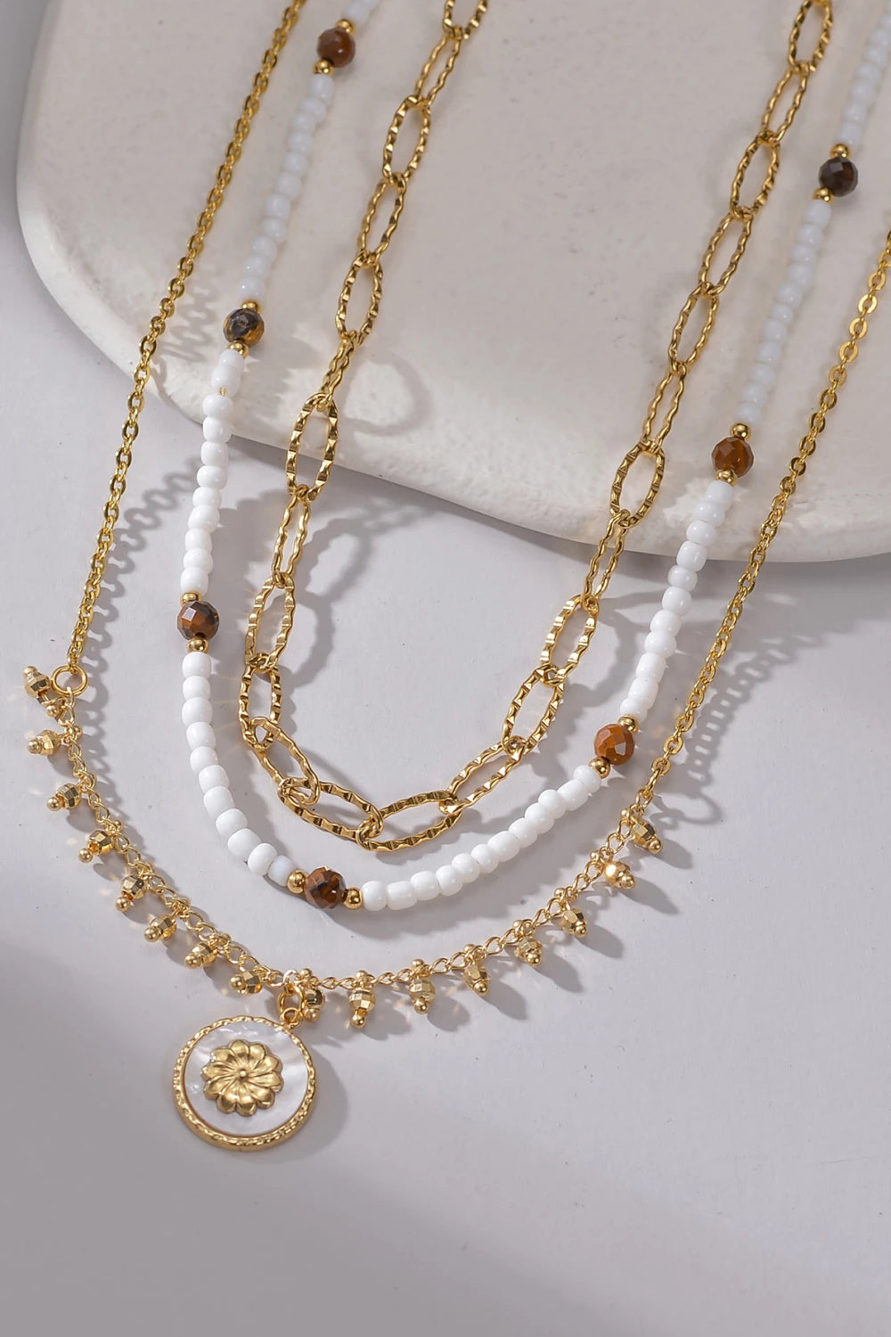 Women's golden necklace